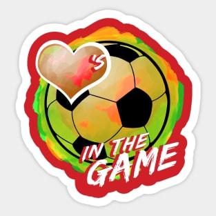 Soccer - Hearts In The Game - Dirty Yellow Sticker